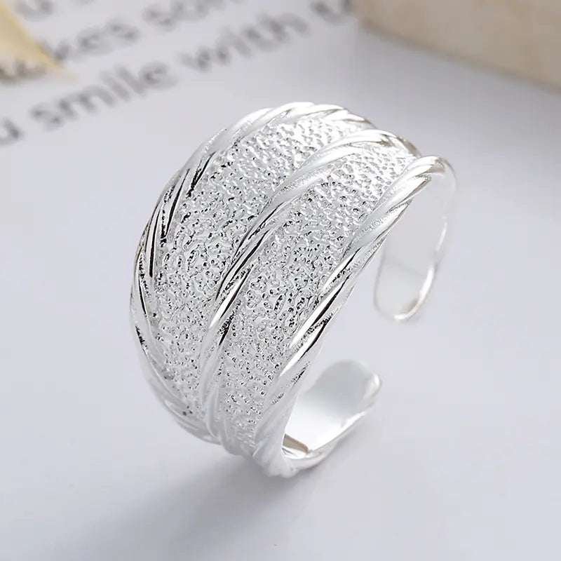 S925 Sterling Silver Minimalist Concave-Convex Ring