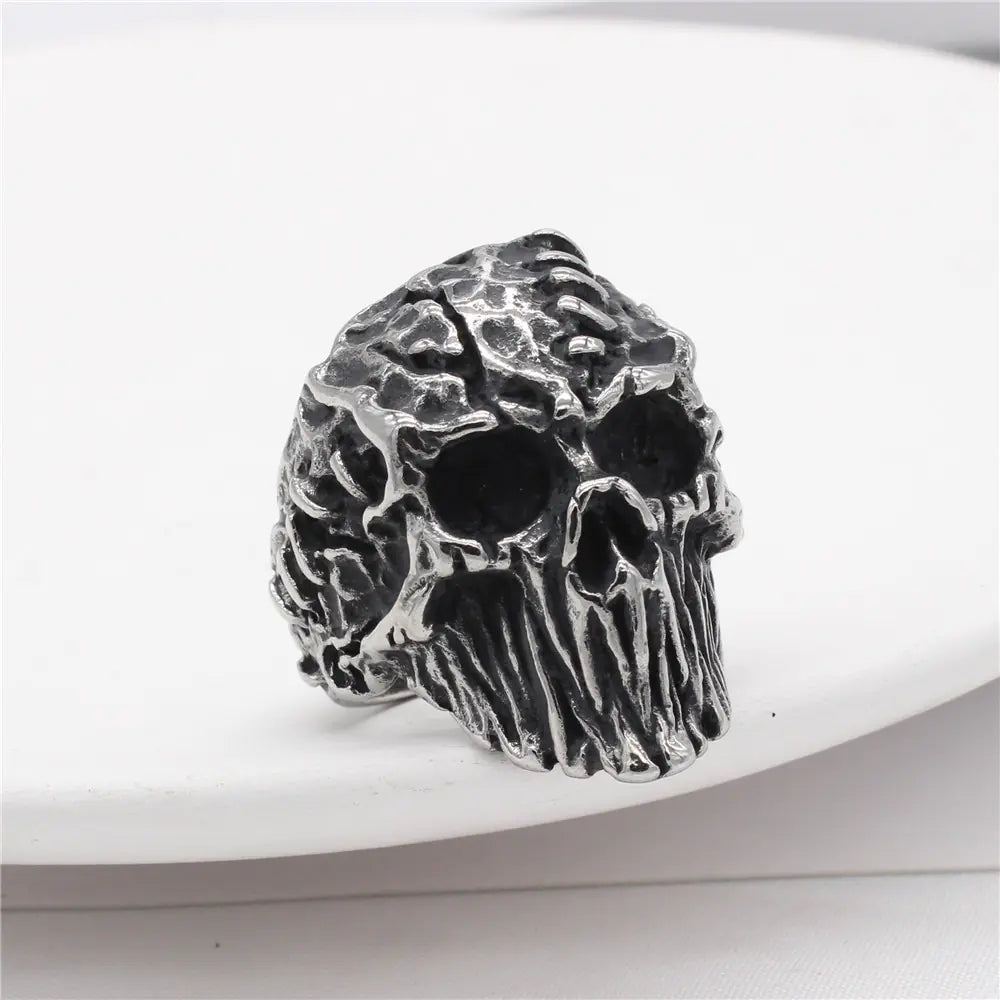 Mummy Skull Men's Ring in Titanium Steel