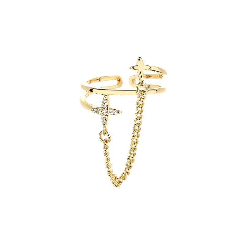 Double-Layer Chain Meteor Ring for Women - High Fashion