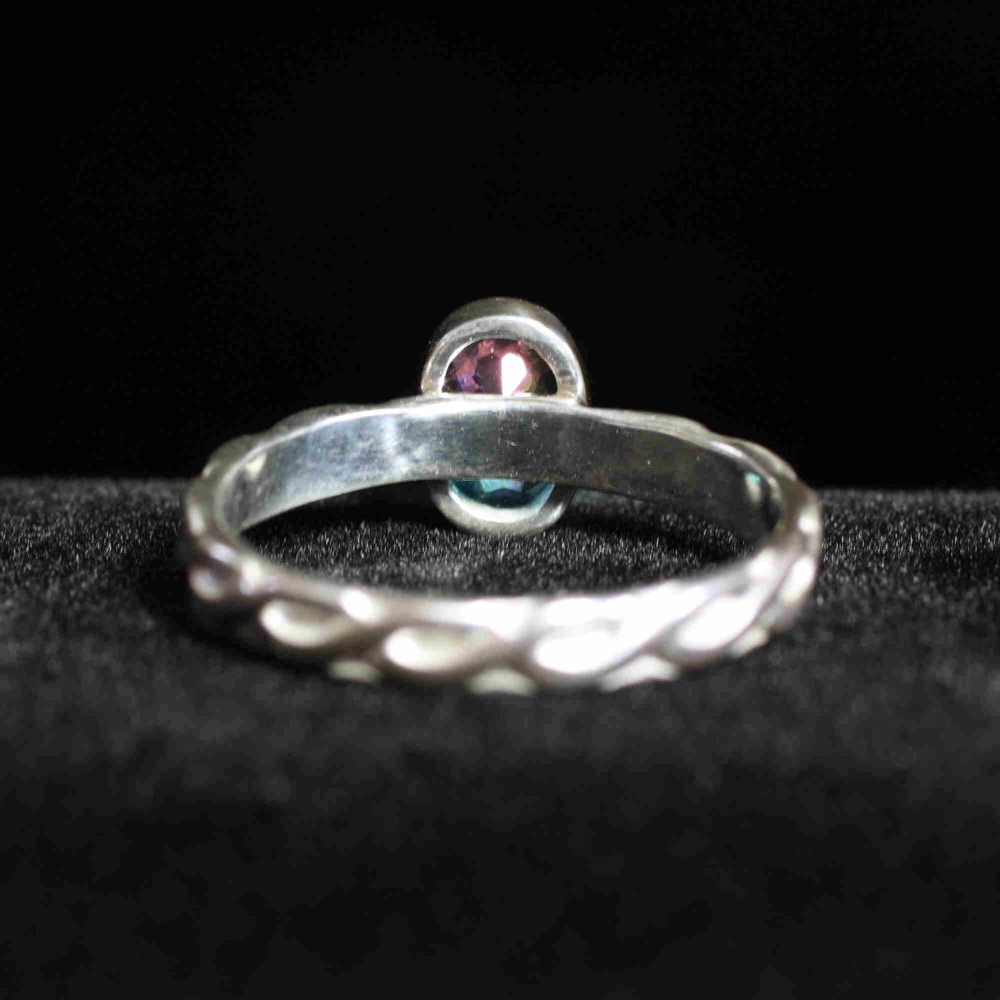 One ring in rhodolite garnet stacking ring