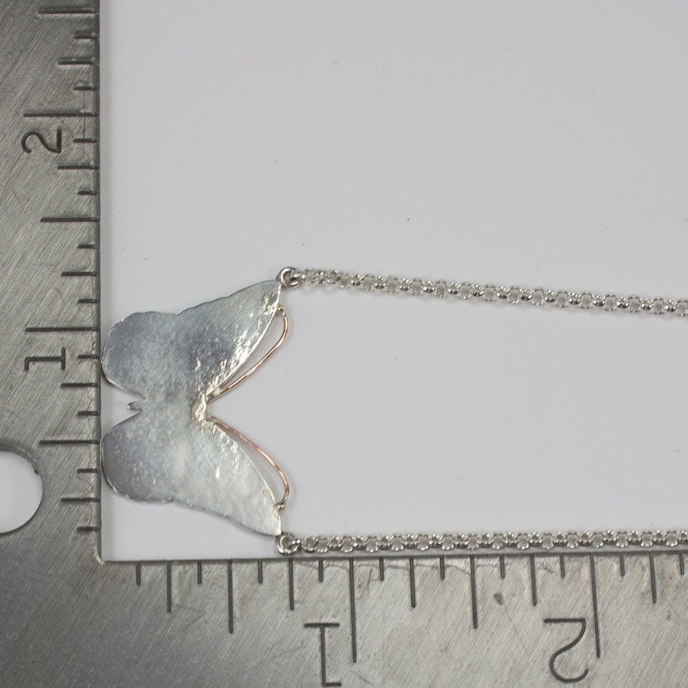 Monarch, butterfly necklace, sterling silver, monarch textured, gift for her, gift for girl, gift for woman