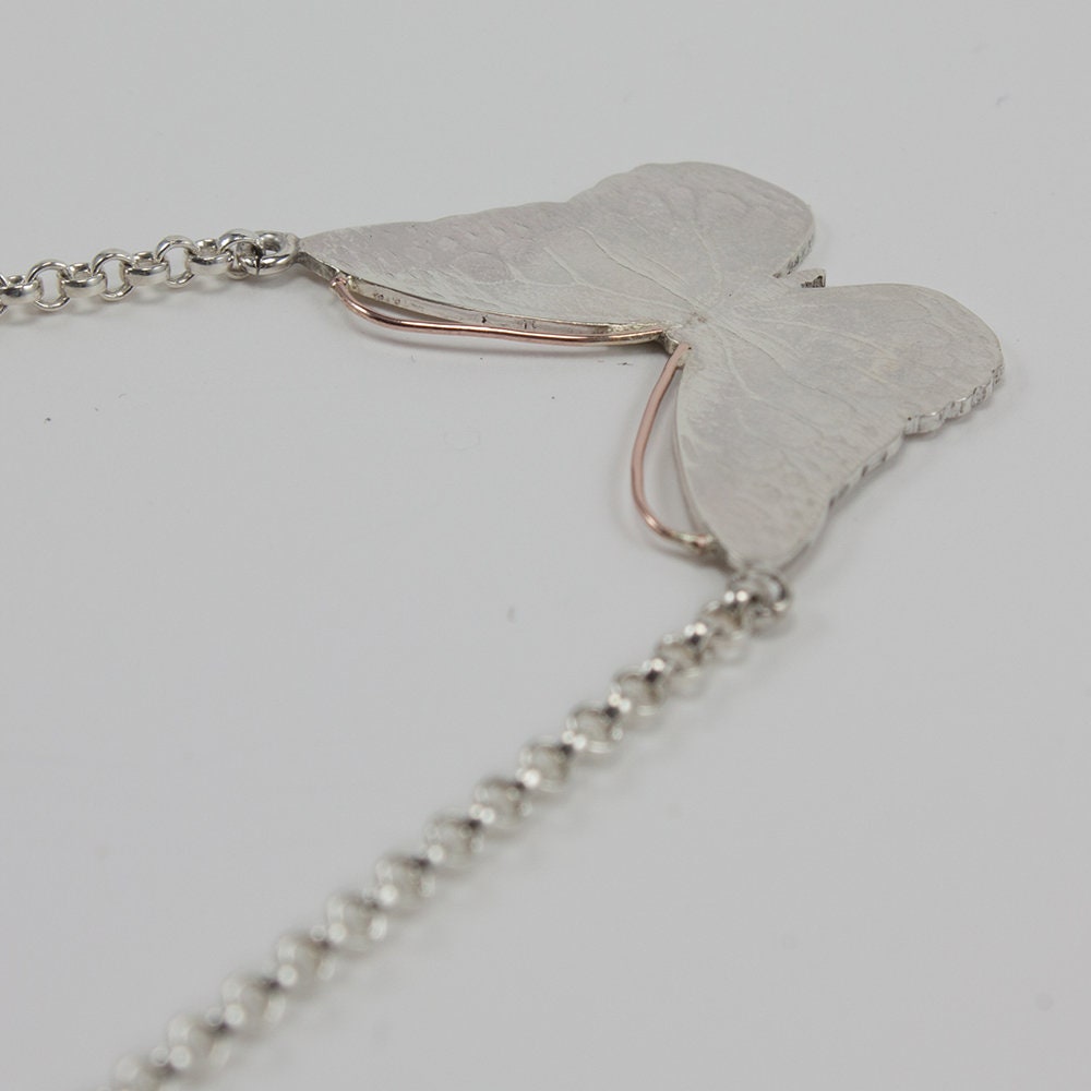 Monarch, butterfly necklace, sterling silver, monarch textured, gift for her, gift for girl, gift for woman
