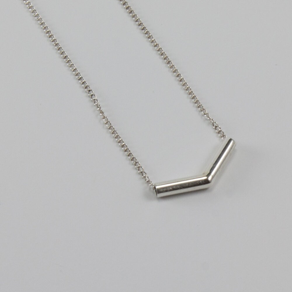 Chevron double ear threads, sterling silver, two piercing, solid 925 sterling silver