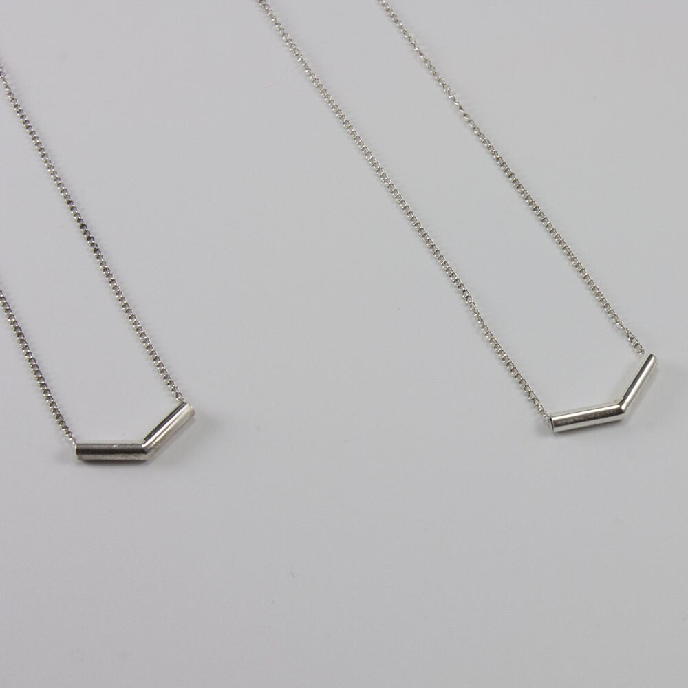 Chevron double ear threads, sterling silver, two piercing, solid 925 sterling silver