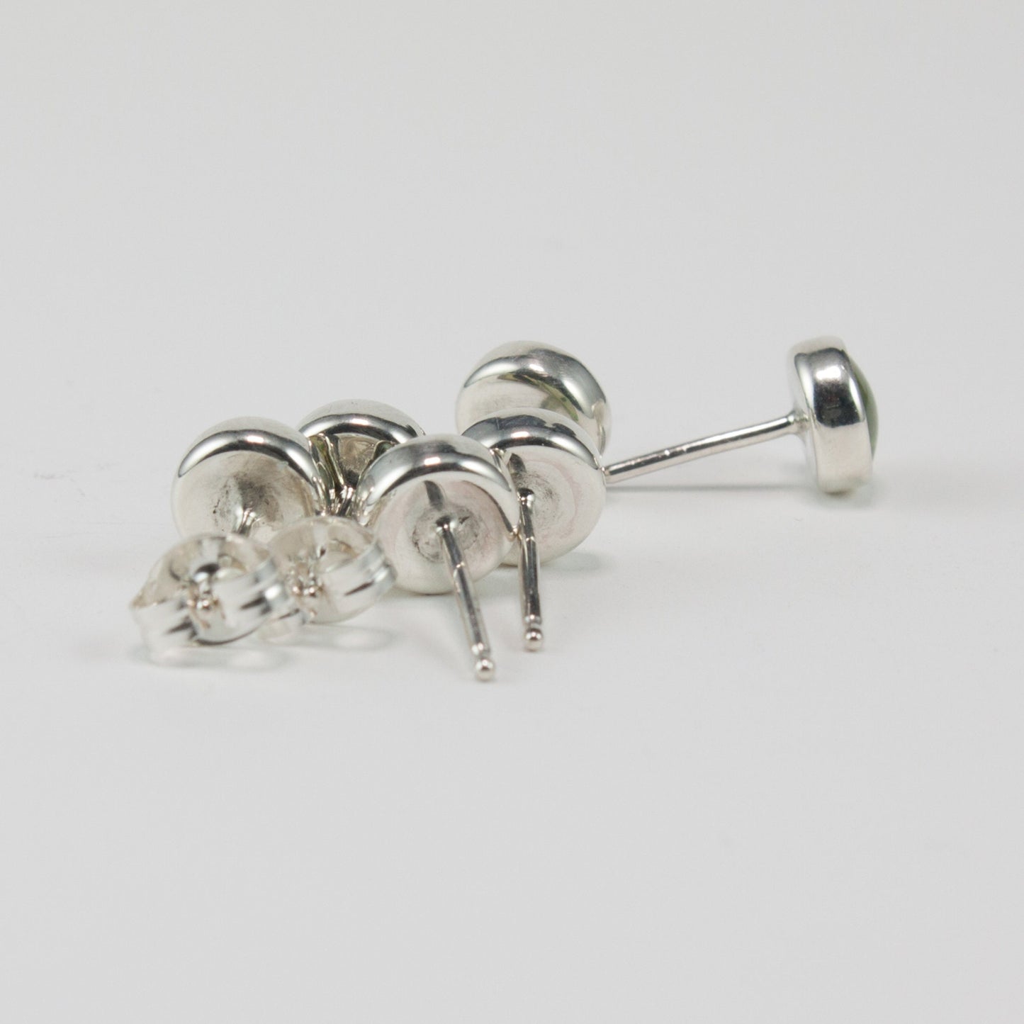 Water dragon eye 6mm post earrings in sterling silver