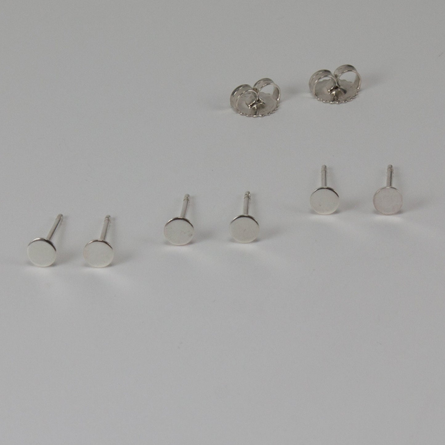 Silver spot stud earring, post earrings, minimalist , minimalism