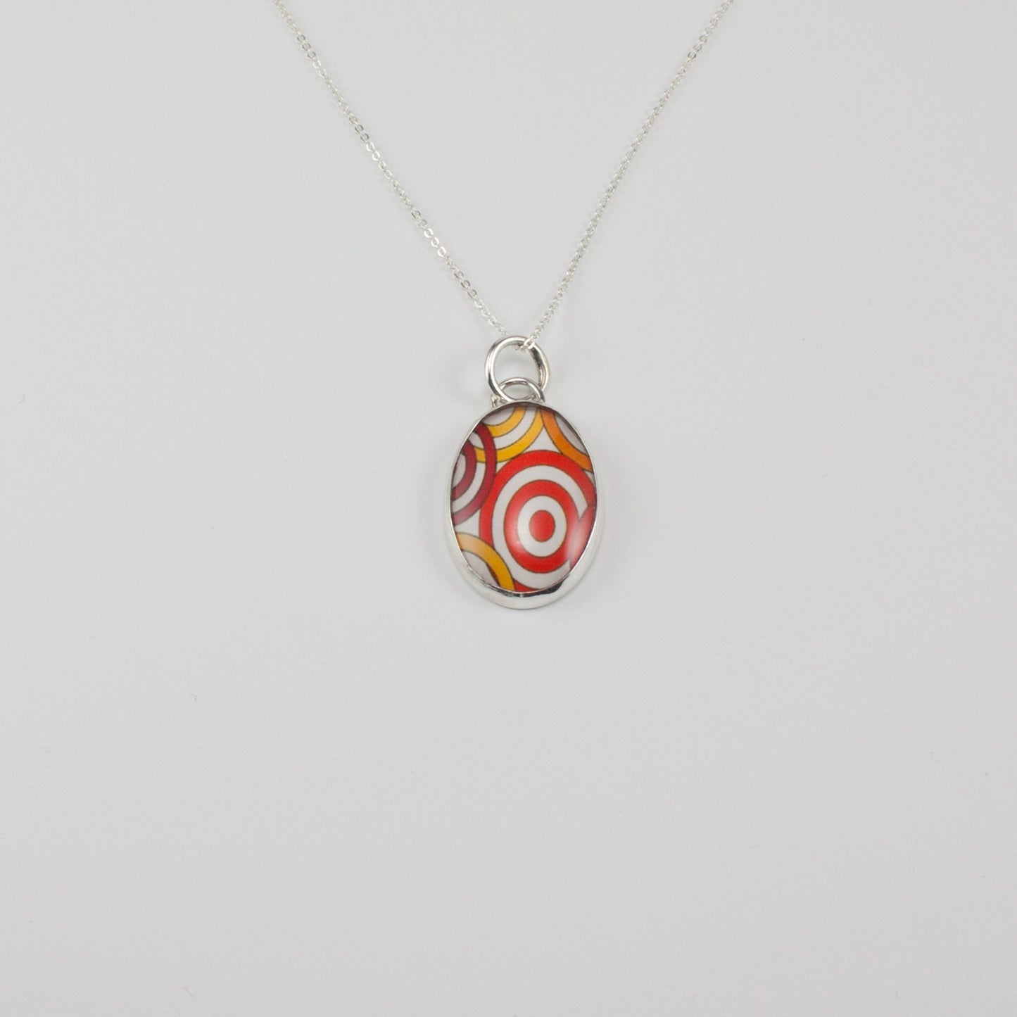 Simple modern sterling silver and glass necklace and earring set