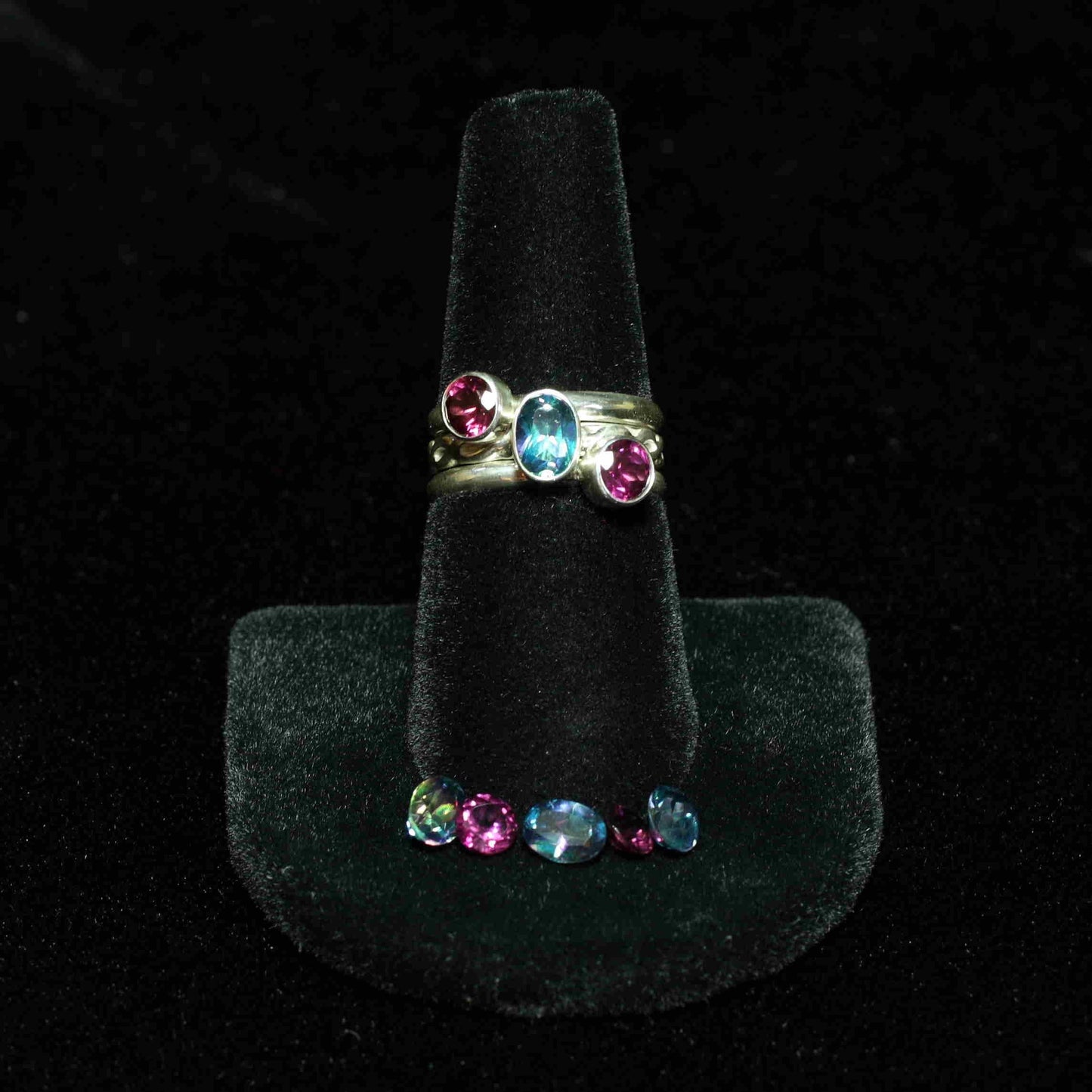 One ring in Mystic topaz stacking ring