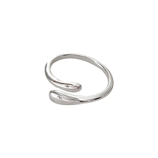 S925 Sterling Silver Drop-Shaped Open Ring