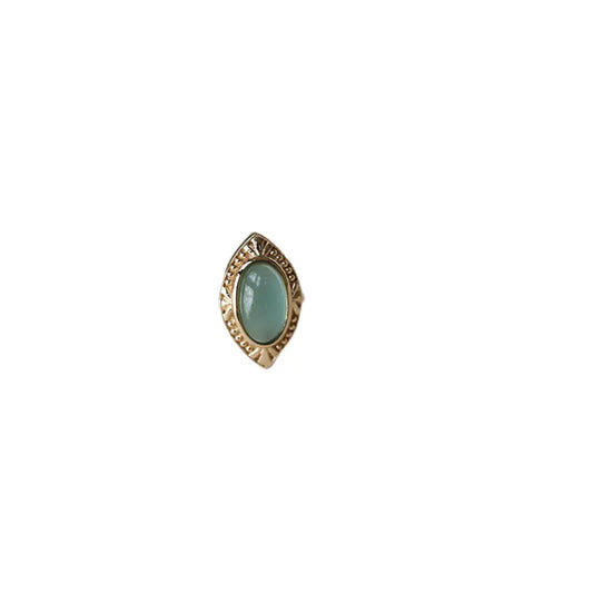 Double-layer Natural Topaz Antique Ring for Women