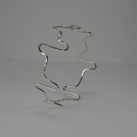 Sterling silver bangle bracelet, zigzag bracelet, gift, her, woman, girl
