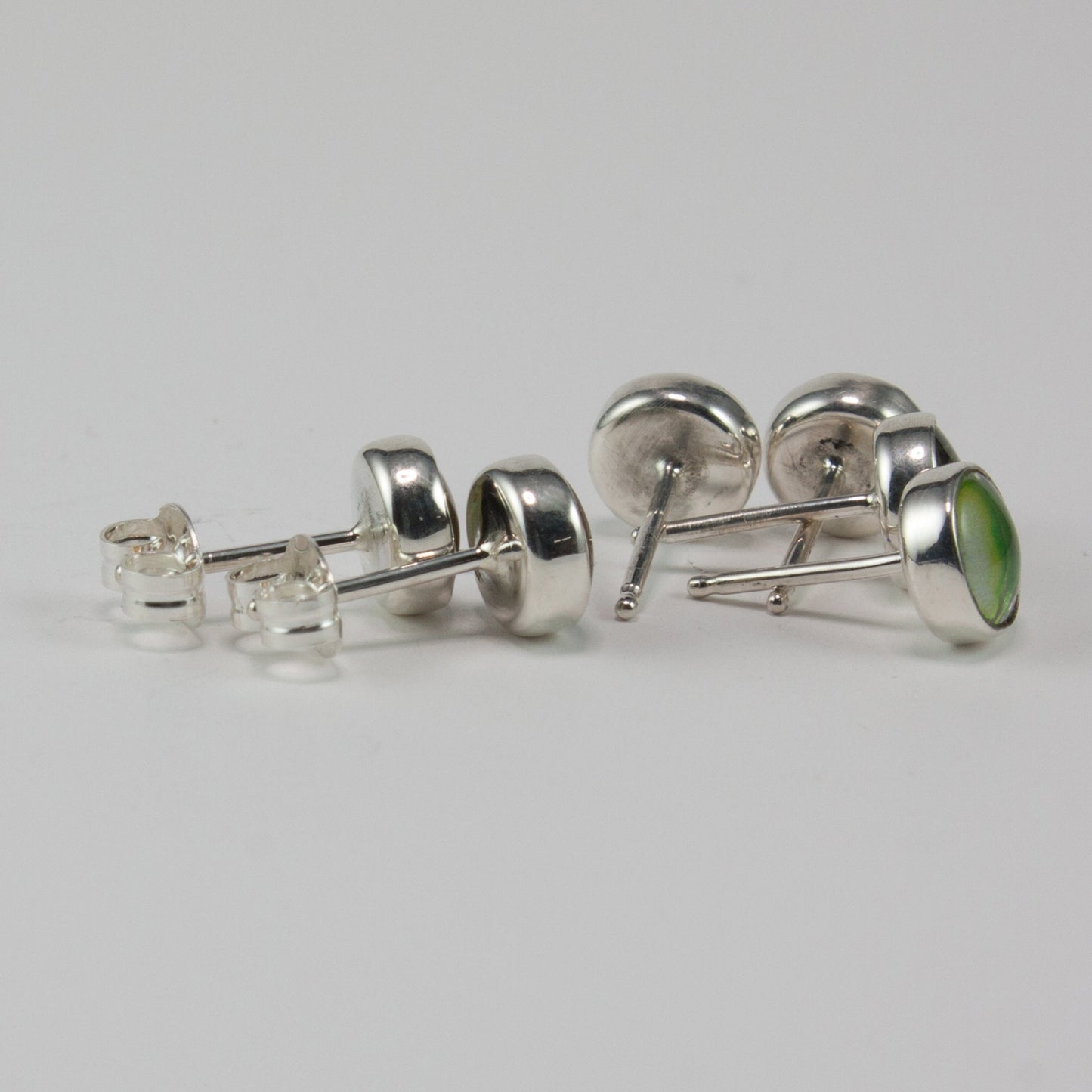 Water dragon eye 6mm post earrings in sterling silver