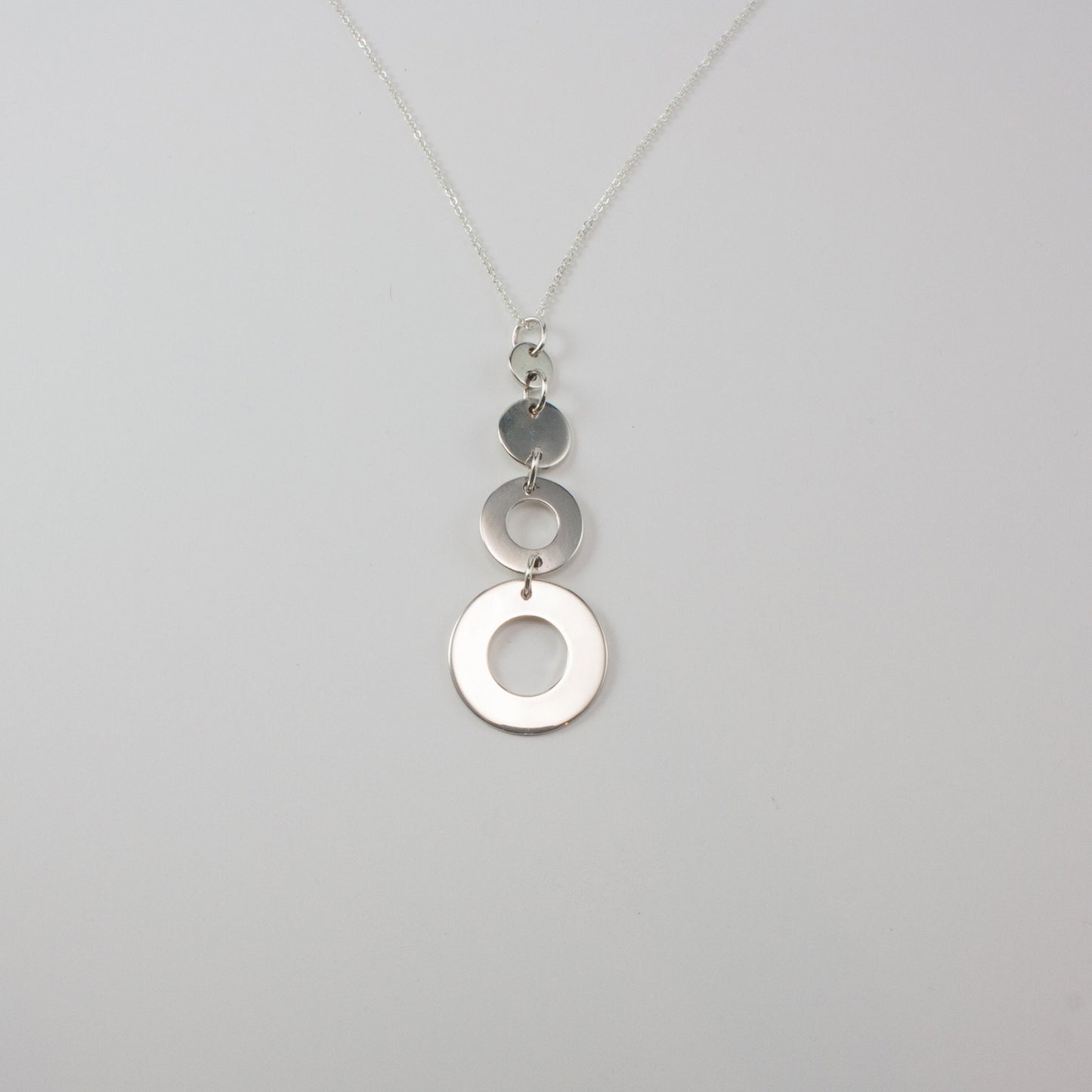 Sterling silver washer and spot necklace
