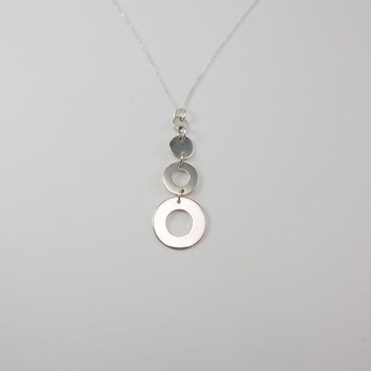 Sterling silver washer and spot necklace