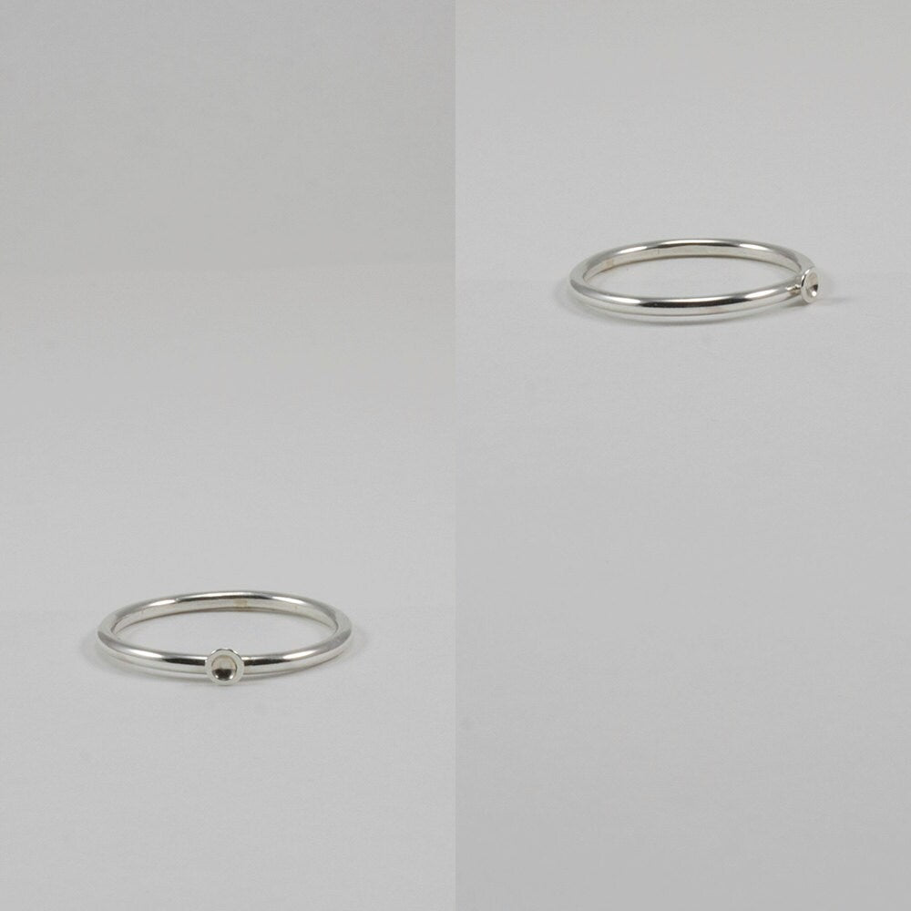 Sterling silver and copper ring set size 8, gift for her, woman, girl
